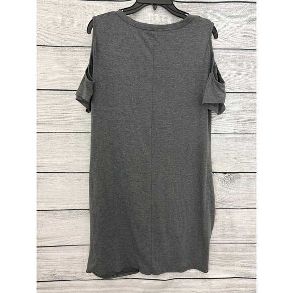 Gray Cold Shoulder Dress With Knot Front Detail Size L - Picture 2 of 2